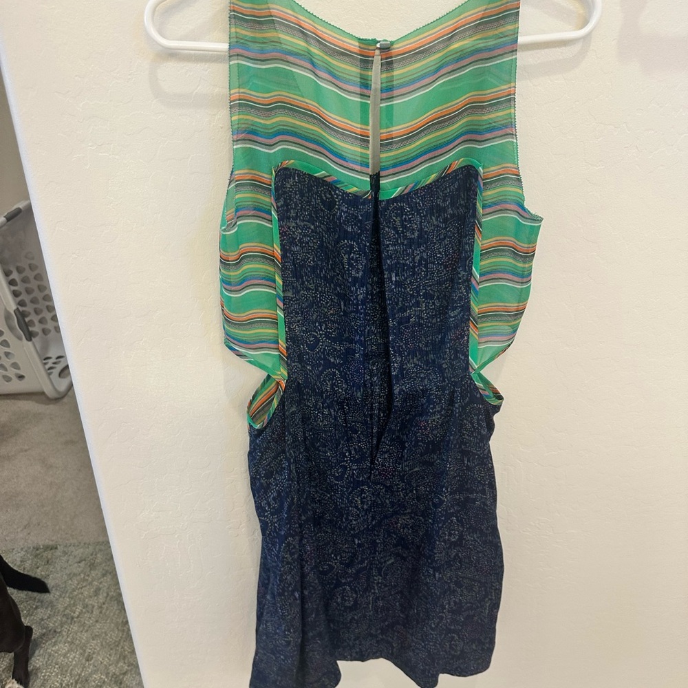 RACHEL Rachel Roy Green and Blue Mini Dress